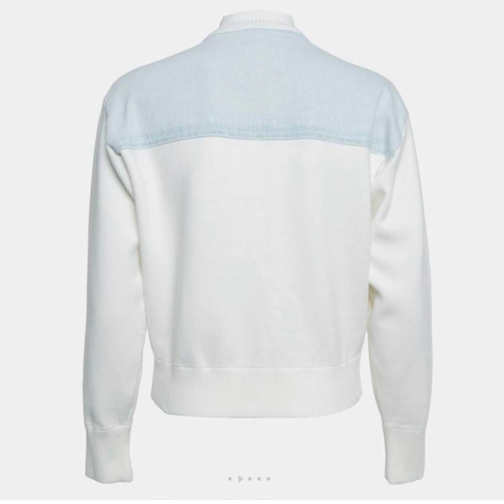 NWT Sandro Denim Panelled Knit Bomber Jacket - Picture 2 of 7